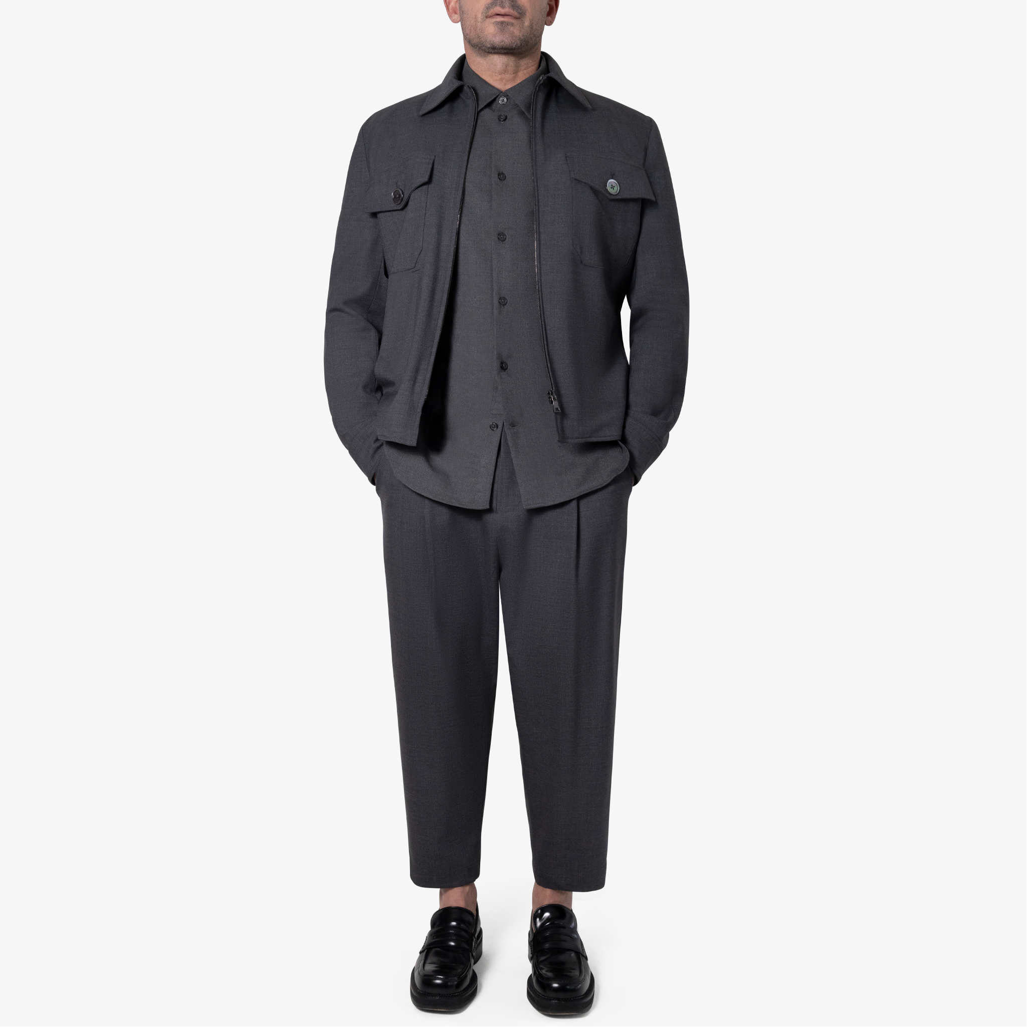 Zip Front Wool Jacket