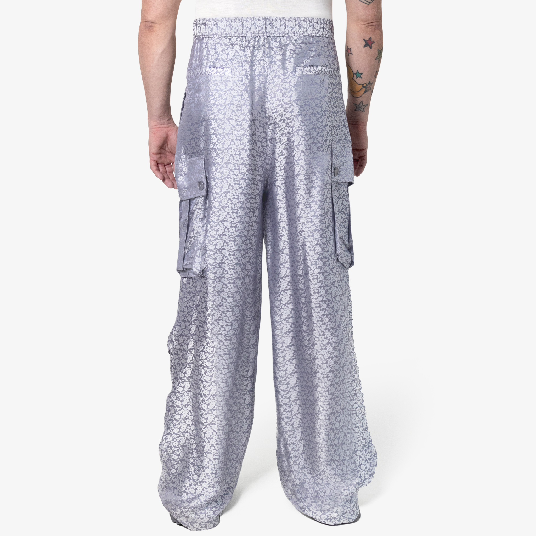 Relaxed fit Silk Jacquard Cargo Pant