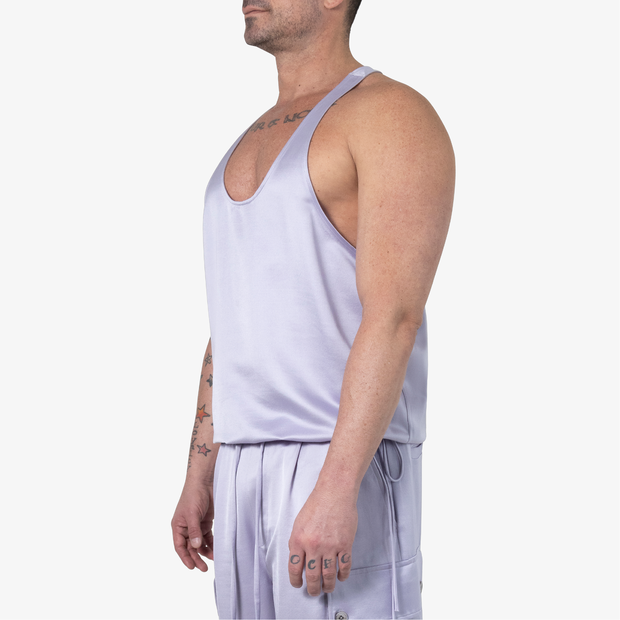 Drop Neck Silk Wool Tank Top