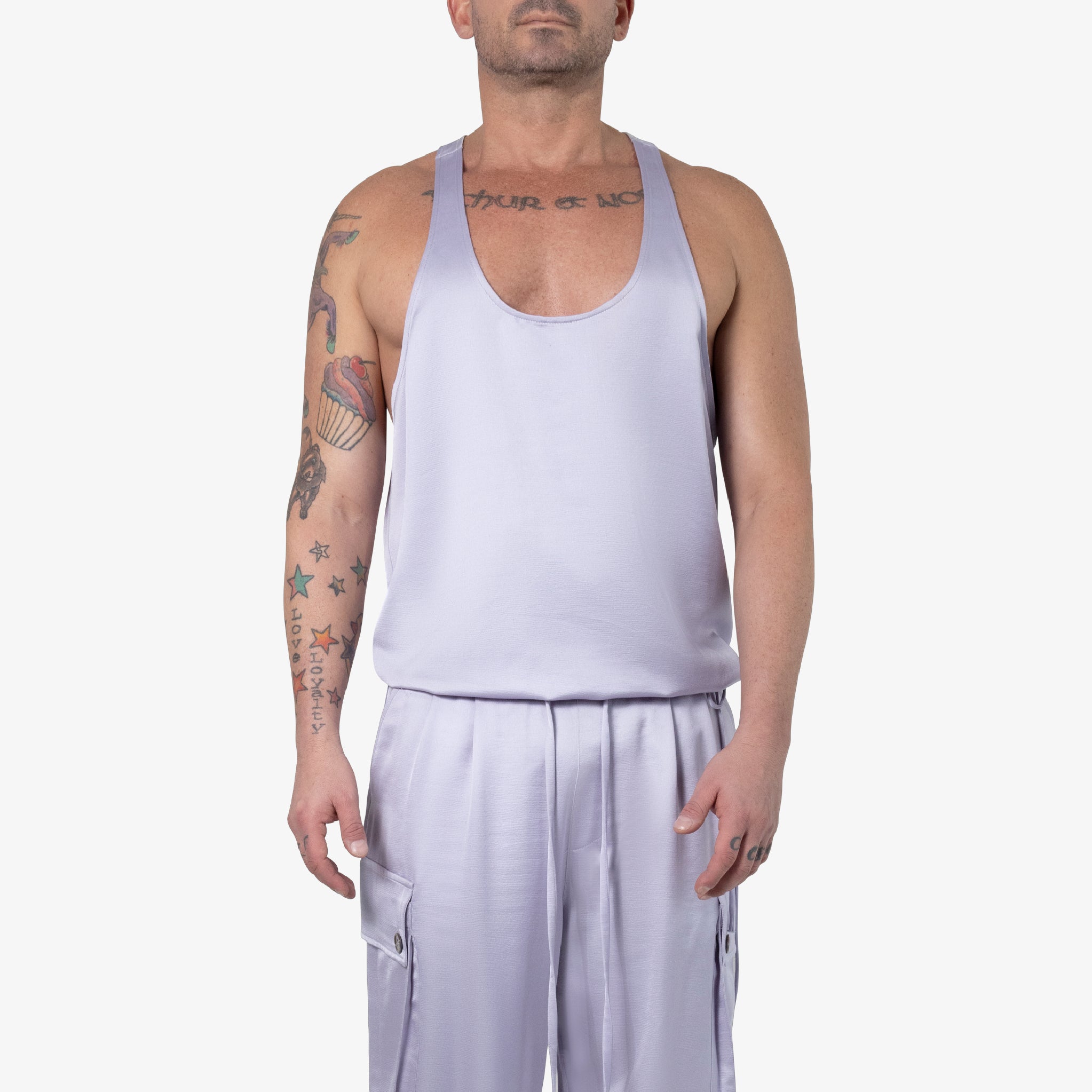 Drop Neck Silk Wool Tank Top