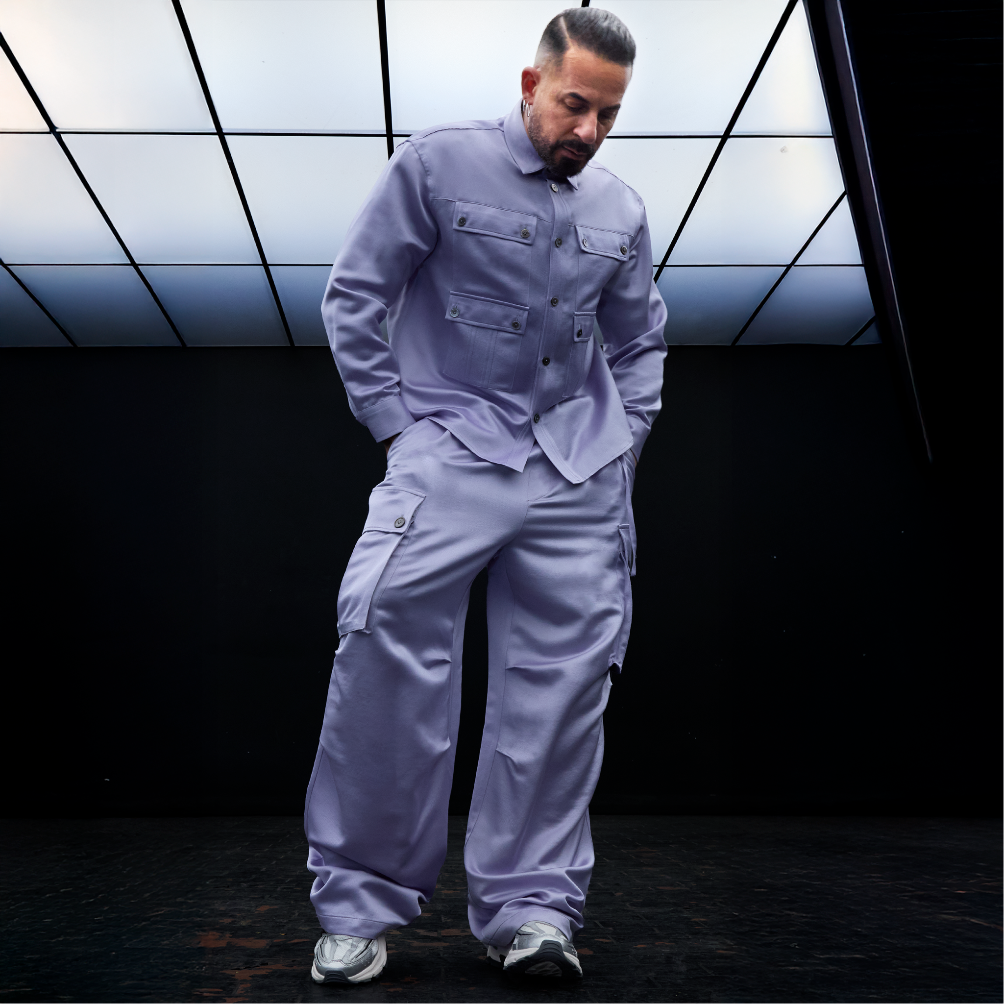 Relaxed fit Silk Wool Cargo Pant